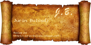 Jurin Bulcsú névjegykártya